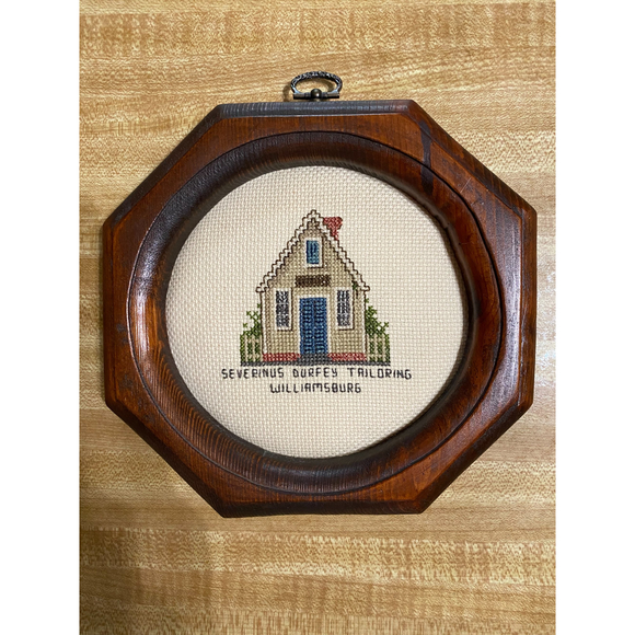 N/A Other - Framed Cross Stitch "Severinus Durfey Tailoring" Williamsburg